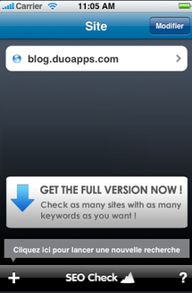 Application iPhone gratuite, SEO Check Lite Application iPhone gratuite, SEO Check Lite