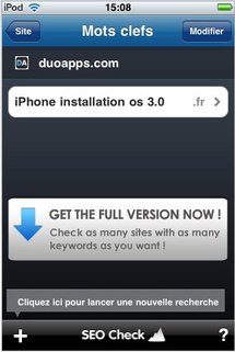 SEO Check Lite est disponible sur l'AppStore (gratuite) SEO Check Lite est disponible sur l'AppStore (gratuite)