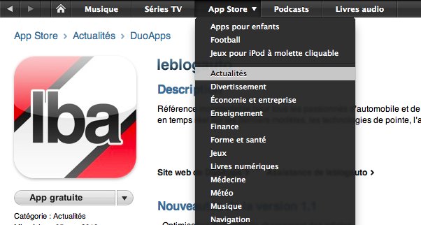 AppStore - DuoApps toujours plus dans le top de la catégorie Actualités avec LeBlogAuto AppStore - DuoApps toujours plus dans le top de la catégorie Actualités avec LeBlogAuto