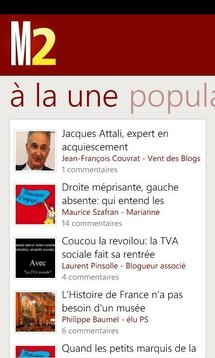 Marianne2.fr sur Windows Phone 7 Marianne2.fr sur Windows Phone 7